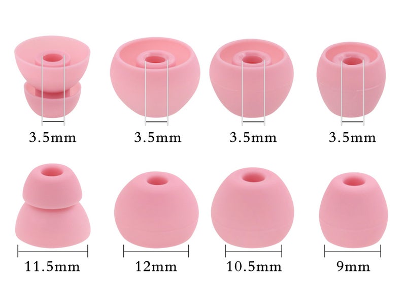 ALXCD Eartips Compatible with BeatsX in-Ear Earbuds, 8 Pair S/M/L & Double Flange Soft Silicone Earbuds Tips, Compatible with Beats by Dr. Dre BeatsX [8 Pair/Pink] - Image 2